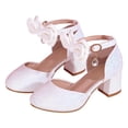 thumbnail image 2 of Girls' Glitter Bow Heels, Non-Slip Dance Style Shoes, Perfect for Stage Performances, Birthday Parties and Formal Dress-up Occasions White 5.5-6 Years, 2 of 9