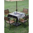 thumbnail image 4 of Outdoor Tablecloth with Umbrella Hole for Patio/Picnic/Party/Camping, Patriotic Anniversary Waterproof Table Cloth Square Cover Washable, Independence 250 4th of July Gray Wood (54"x 54"), 4 of 9