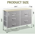 thumbnail image 3 of WLIVE Dresser for Bedroom with 5 Drawers, Wide Bedroom Dressers with Drawer Organizers, Chest of Drawers, Fabric Dresser for Living Room, Closet, Hallway, Light Grey, 3 of 8