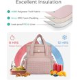 thumbnail image 3 of Lonchera aislada para mujer, bolsa de almuerzo de doble cubierta a prueba de fugas con diseño expandible para trabajo en oficina y picnic al aire libre, 3 of 4