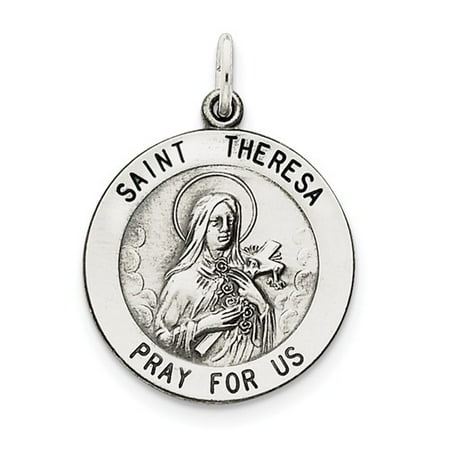 Sterling Silver Engravable St. Theresa Medal