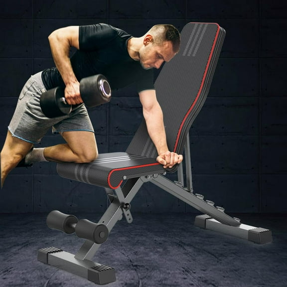 Fitness Adjustable Bench with Heavy-Duty Quality Steel and 6 Backrest Positions & 4 Seat Positions, 330 Lb. Weight Limit