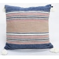 thumbnail image 4 of Multi Color Stripes 22" X 22" Throw Pillow for couch with Tassels, 4 of 4