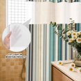 thumbnail image 3 of No Hook Shower Curtain, Teal Blue Striped Shower Curtains for Bathroom with See Through Top Window, Farmhouse Stripes Modern Abstract Art Waterproof & Washable Bath Curtain Stand Up Stall 36"x72", 3 of 9