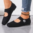 thumbnail image 4 of Vibrex Ballet Flats for Women Square Toe Mary Jane Shoes Comfortable Dressy Flats Casual Office Shoes Solid Color Soft Soled Flat Shoes, 4 of 8