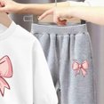 thumbnail image 4 of TOWED22 Toddler Baby Girl Boy Outfits Clothing Set 2pcs Long Sleeve Graphic Print T Shirt and Joggers Pants Fall Winter Clothes Casual(White,6-7 Y), 4 of 5
