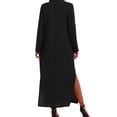 thumbnail image 4 of Mujeres Retro Long Maxi Vestido Elegante Sexy Señoras Larga Manga Collar Larga Línea Split Soli Abanopi Vestido Maxi, 4 of 7