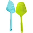 thumbnail image 4 of 2 Pcs Durable Scoop Colander Strainer Spoon - Kitchen Food Plastic Water Scoop Colander Oil Filter Grid Scoop,for Cooking, Baking (Red&Green), 4 of 7