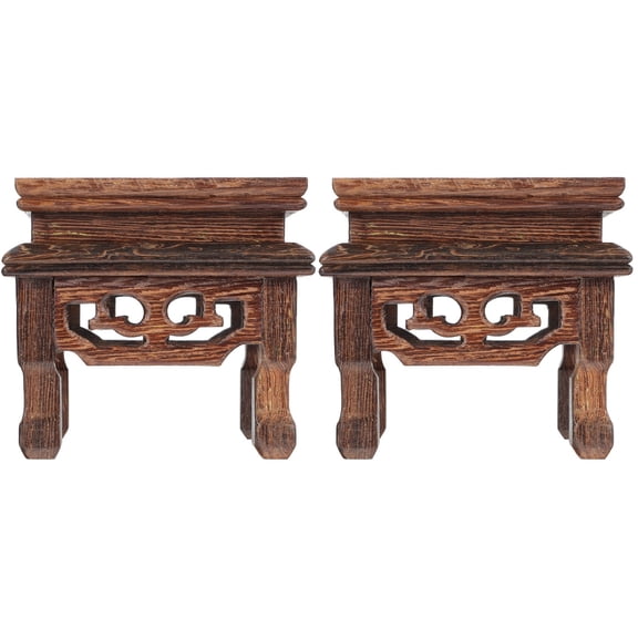2 Pack Base Wood Bracket Flowerpot Stand Platform Planter Pots Indoor Plants