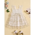 thumbnail image 2 of vera natura Toddler Girls Dress Flower Embroidery Butterfly Sleeveless Straps Dress Summer  Princess Dress, 2 of 9