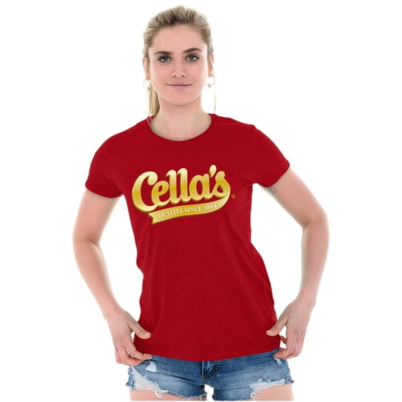 Cella's Chocolate Cherries Logo Womens Slim Fit Graphic Tee Brisco Brands S