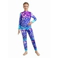 thumbnail image 2 of iiniim Kids Girls Stretchy Full Length Long Sleeve Unitard Bodysuit Leotard Fish Scale Mermaid Jumpsuit 5-12 A Type A 11-12, 2 of 7