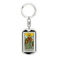 thumbnail image 1 of Tarot Card The Empress Keychain Dog Tag Stainless Steel or 18k Gold, 1 of 8