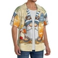 thumbnail image 4 of Balery Hello Summer Cute Gnome Men's Casual Button Down Shirt Short Sleeve Textured Summer Cuban Beach Shirts-X-Large, 4 of 7