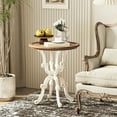 thumbnail image 3 of COZAYH Rustic Farmhouse End Table, Natural Top Side Table for Family, Dinning or Living Room, Handcrafted Finish, Modern, White, 3 of 8