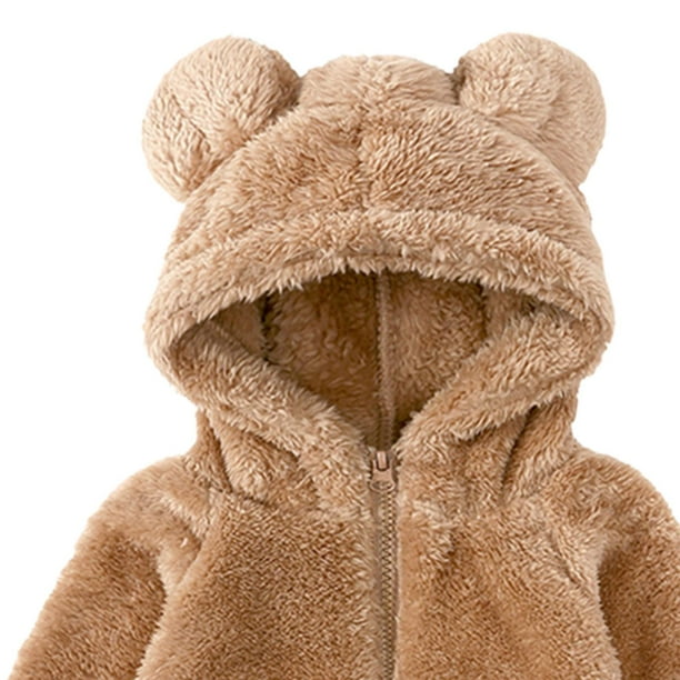Oso Orejas Forma Sudaderas con Capucha Ropa Bolsillo con Bolsillos Ropa de Invierno Traje con Capucha Chaqueta para Cumpleanos Festival de Ni Marron 120cm Macarena Sudaderas con capucha de oso Walmart