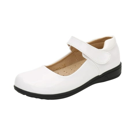 

TAIAOJING Ballet Flats for Girls Fashion Summer And Autumn Leather Shoes Boots Student Dress Shoes Performance Shoes Hook Loop Slip On Comfortable