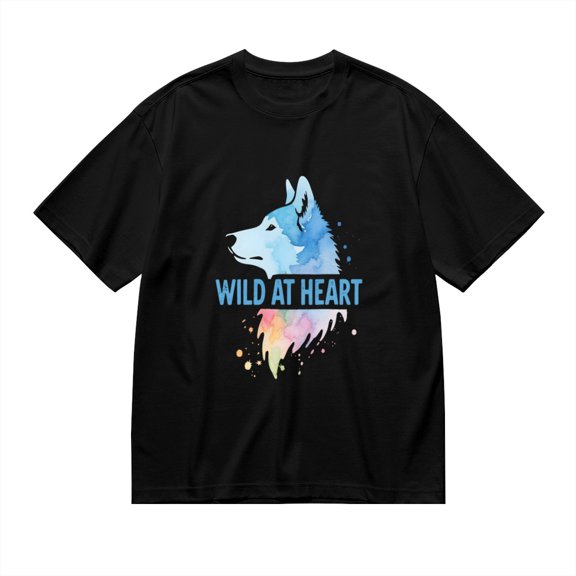 Wild At Heart, Wolf Print 1, T Shirt for Men, Vintage Graphic Tees Men, 23807044,S