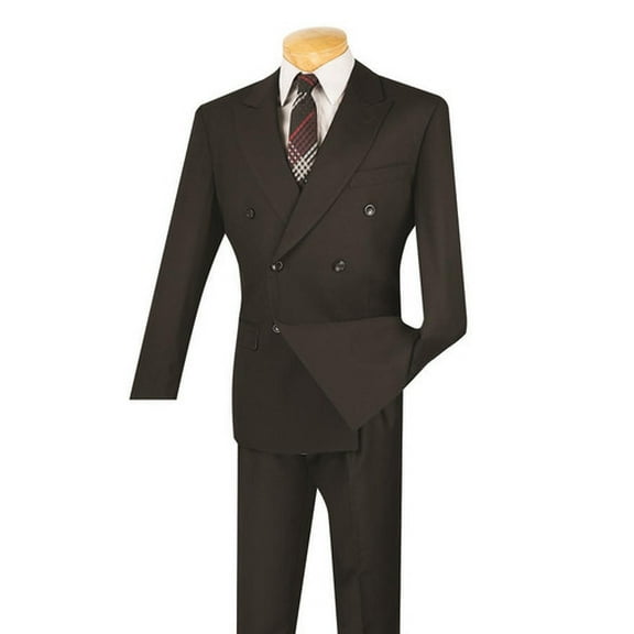 Double Breasted Black Suit for Groom Regular Fit Vinci F-DC900