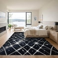 thumbnail image 3 of ODIKA 6'x9' Machine Washable Non-Slip Area Rug, Geometric Black High Traffic Rug, Black, 1103108, 3 of 7
