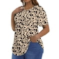 thumbnail image 3 of Fantaslook Blouses for Women Pleated Short Sleeve Tunic Tops Dressy Casual Summer Shirts, 3 of 9