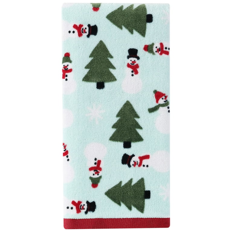 Holiday Time, Snow Much Fun 2-Pack Holiday Hand Towel Set, Blue, 15 x 25,  2 Pack 
