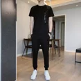 thumbnail image 5 of Sudadera con letras de gran tamaño, ropa de trabajo, conjuntos de pantalones para hombre, chándal, camisetas, pantalones, trajes para hombre, chándal de manga corta, 5 of 5