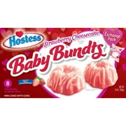 HOSTESS Valentine's Strawberry Cheesecake Baby Bundts, with Natural Flavors, 8 Count, 10 oz