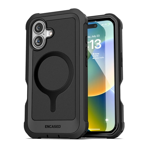Encased for iPhone 16 Plus Case with Built-In Screen Protector, Compatible with MagSafe - Military Grade Protection with 360 Rugged Full-Body Coverage