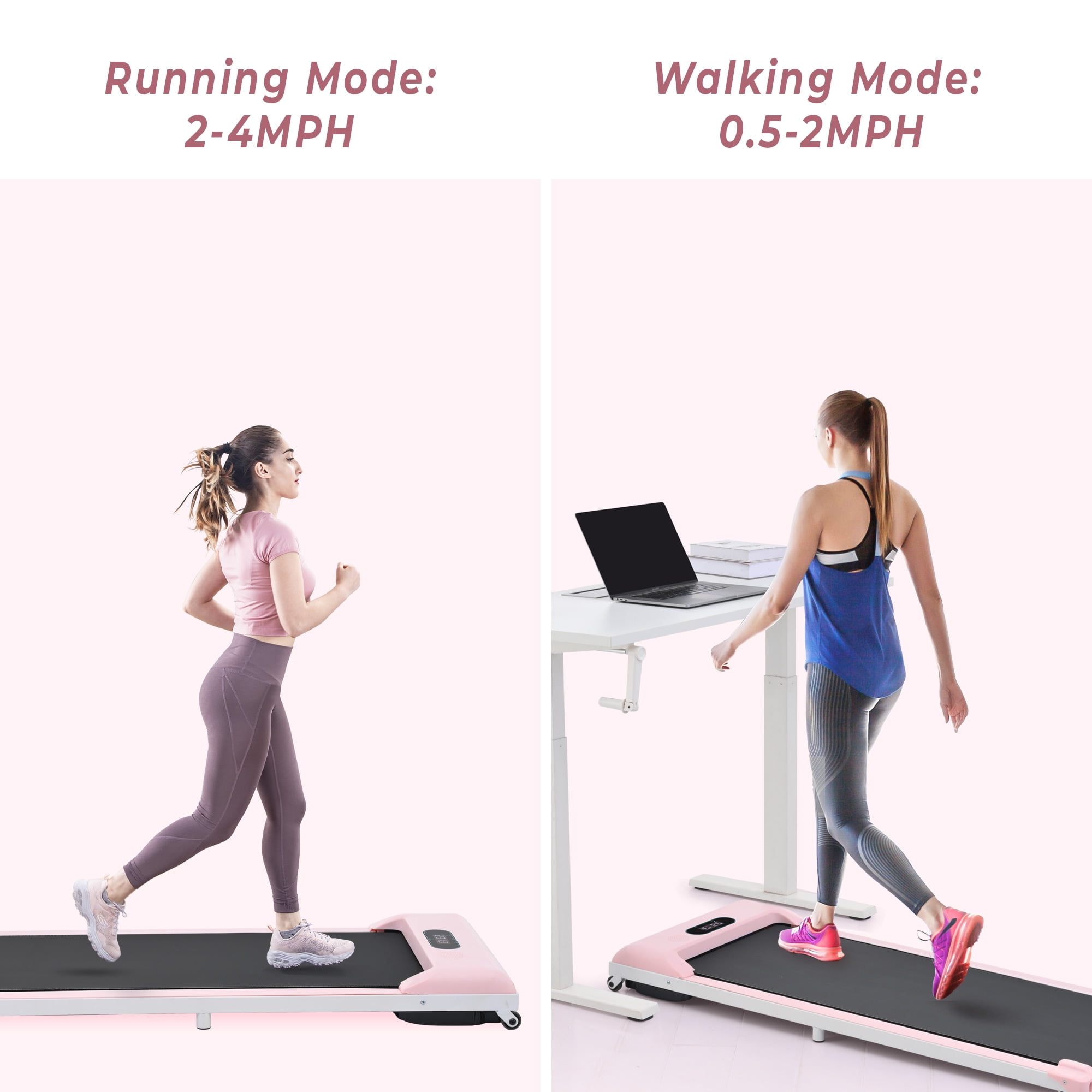 2.5HP Foldable Portable Treadmill for Home, Electric Motorized Running Machine with Heart Rate Sensor for Gym Home Fitness Workout Jogging Walking Easily Install, Space Saving Easy Folding