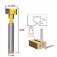 thumbnail image 5 of 4 Uds 1/4 pulgadas vástago T-Slot Cutter Router Bit de acero 3/8 pulgadas y 1/2 pulgadas de longitud cortadores de carpintería para herramientas eléctricas, 5 of 5
