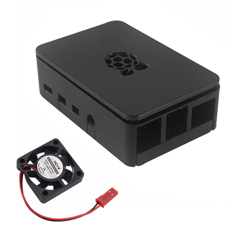 Black ABS Case Enclosure Box with Cooling Fan Heat Sink Kit for Raspberry Pi 3 