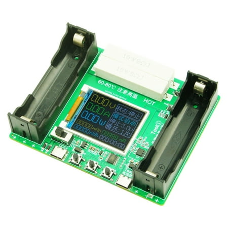 

Tomshoo 18650 Lithium Battery Capacity Tester 1.77inch Display Internal Resistance Measurement Module Type-C Interface with Battery Capacity Division and Running Cycle Function