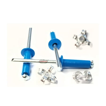 

Pepsi Blue 3/16 Pop Rivets Aluminum Small Head Exploding Banana Peel Back Fasteners .125 - .560 Grip Range