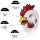 thumbnail image 2 of Rooster Costume Chicken Cosplay Animal Halloween Costume Party Latex Costume (white Rooster), 2 of 3