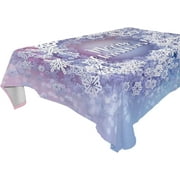 SKYSONIC 60”x90" Square Tablecloth with Merry Christmas Prints, Anti-Wrinkle and Smooth Table Cloth for Kitchen/Home Decoration