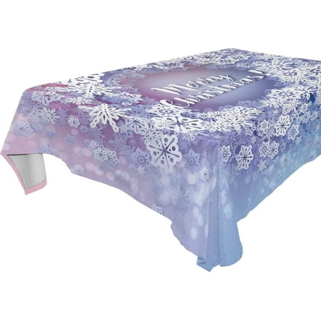 SKYSONIC 60”x90" Square Tablecloth with Merry Christmas Prints, Anti-Wrinkle and Smooth Table Cloth for Kitchen/Home Decoration