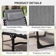 thumbnail image 5 of Chaise Lounge Chair Outdoor, 5-Position Adjustable Sun Tanning Chair with Carrying Handle and Side Pocket, Folding Bed Cot with Removable Pillow for Garden, Beach, Patio, Pool, Camp, Gray, 5 of 9
