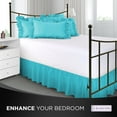 Ruffled Bed Skirt with Split Corners Full, Aqua, 21" Drop Dust Ruffle