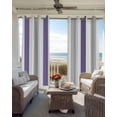 thumbnail image 4 of Blackout Curtains for Bedroom, Purple Grey Striped Room Darkening Window Drapes for Living Room, Minimalist Farmhouse Stripe Thermal Insulated Grommet Curtains, 27.5x39 inch, 2 Panels, 4 of 9
