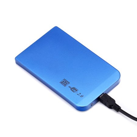 SATA to USB 2.0 External Aluminum Hard Drive Case Enclosure (Blue) USB 2.0 to SATA 2.5" HDD or SSD Metal Case - Walmart.com