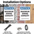 thumbnail image 3 of Maximum Dining Capacity ____ OSHA Notice Rigid Plastic Sign 18 Inch x 12 Inch - 10 Pack, 3 of 8
