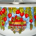 thumbnail image 3 of Enameled Aluminum Soup Pot Pomegranate Belly Deep Casserole Cooking Pot with Glass Lid Enameled Camping Cookware Camping Stockpot for Cooking (4-qt. (3.8 L)), 3 of 6