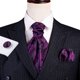 thumbnail image 3 of Conjunto Ascot para Hombre Barry.Wang Floral de Seda Púrpura 126 cm, 3 of 6