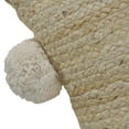 thumbnail image 2 of Ox Bay Quade 20" x 20" Natural Solid Jute Pom Pom Bordered Adult Decorative Throw Pillow Cover, 2 of 10