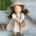 thumbnail image 2 of Handmade Cloth Girl Doll with Straw Hat, Cute Soft Stuffed Toy, Stuffed Animals, For Kids Room Decor, Plush Toys, Perfect Birthday Gift, 2 of 4