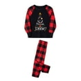 thumbnail image 3 of Elippeo Christmas Family Pajamas Matching Set Letter Print Long Sleeve Tops and Plaid Pants Sleepwear, 3 of 10