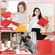 thumbnail image 5 of Carpetas de plástico Gueevin, 24 unidades, con bolsillos para tamaño carta, color rojo, 5 of 6