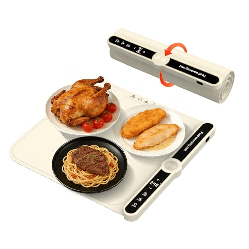 Small Warming Mat for Food Portable Rolled-up Silicone Food Warmers for Parties,Buffet,Countertop Electric Food Warming Mat for Individual 9-Level Precise Temp Control Keep Warming Last 18 Hours