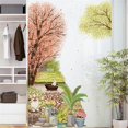 thumbnail image 4 of Calcomanías de pared con margaritas, flores, árboles, hojas verdes, enredaderas, gatos, para sala de estar, dormitorio, sofá, TV, fondo, arte decorativo (cerezo y corgi), 4 of 5